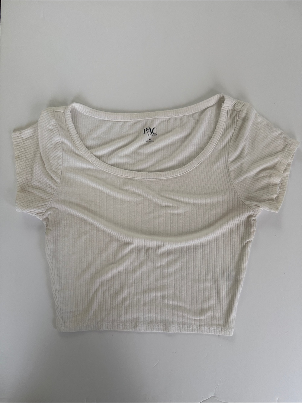 PacSun White Ribbed Scoop Crop Tee